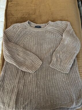 J. Crew Chunky Knit Crewneck Sweater in Taupe